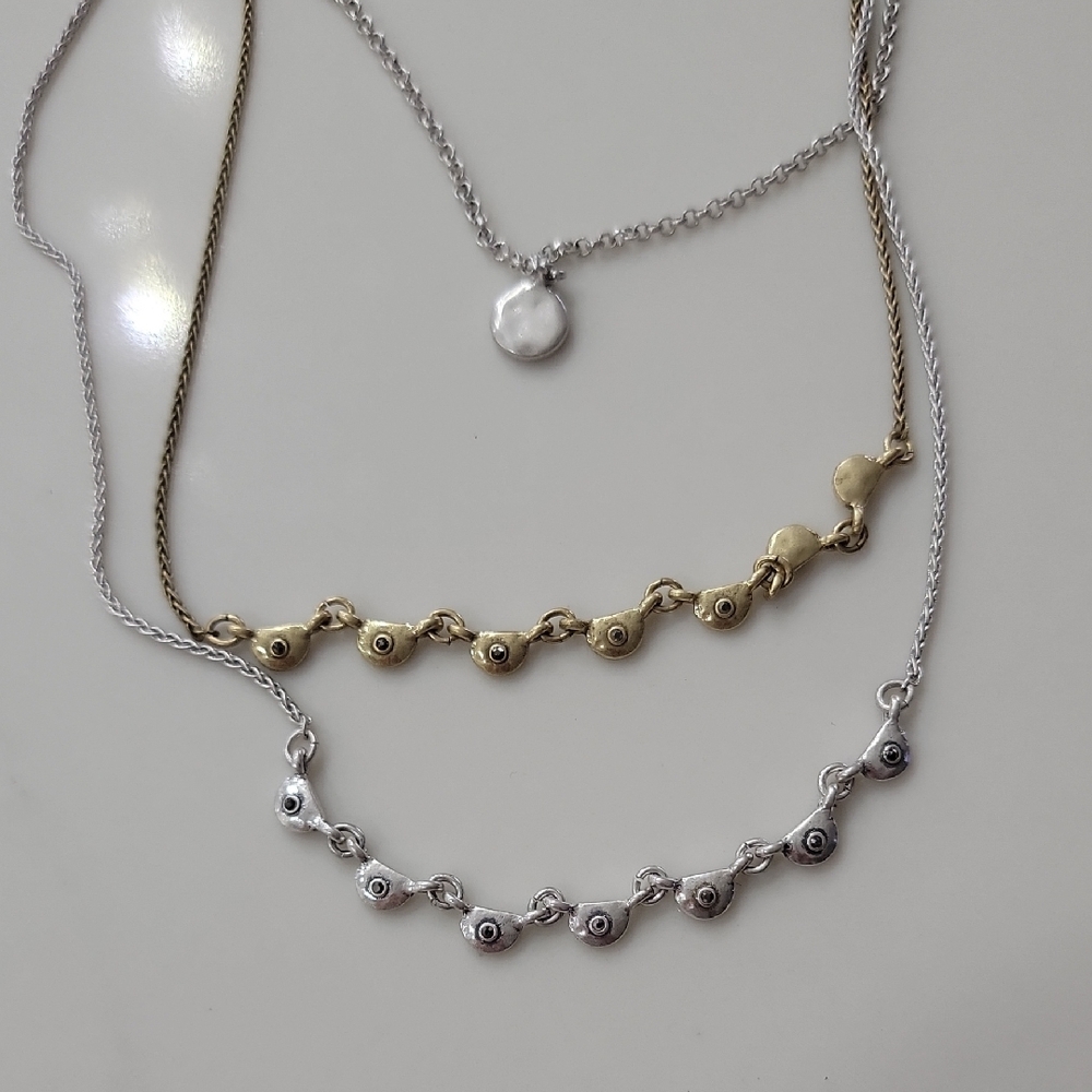 Lucky Brand Silver and Gold Layered Necklace - Picture 2 of 7